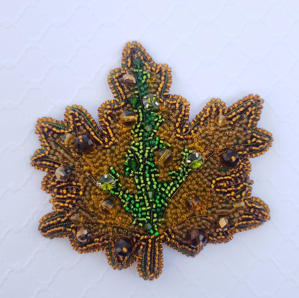 Autumn leaf brooch